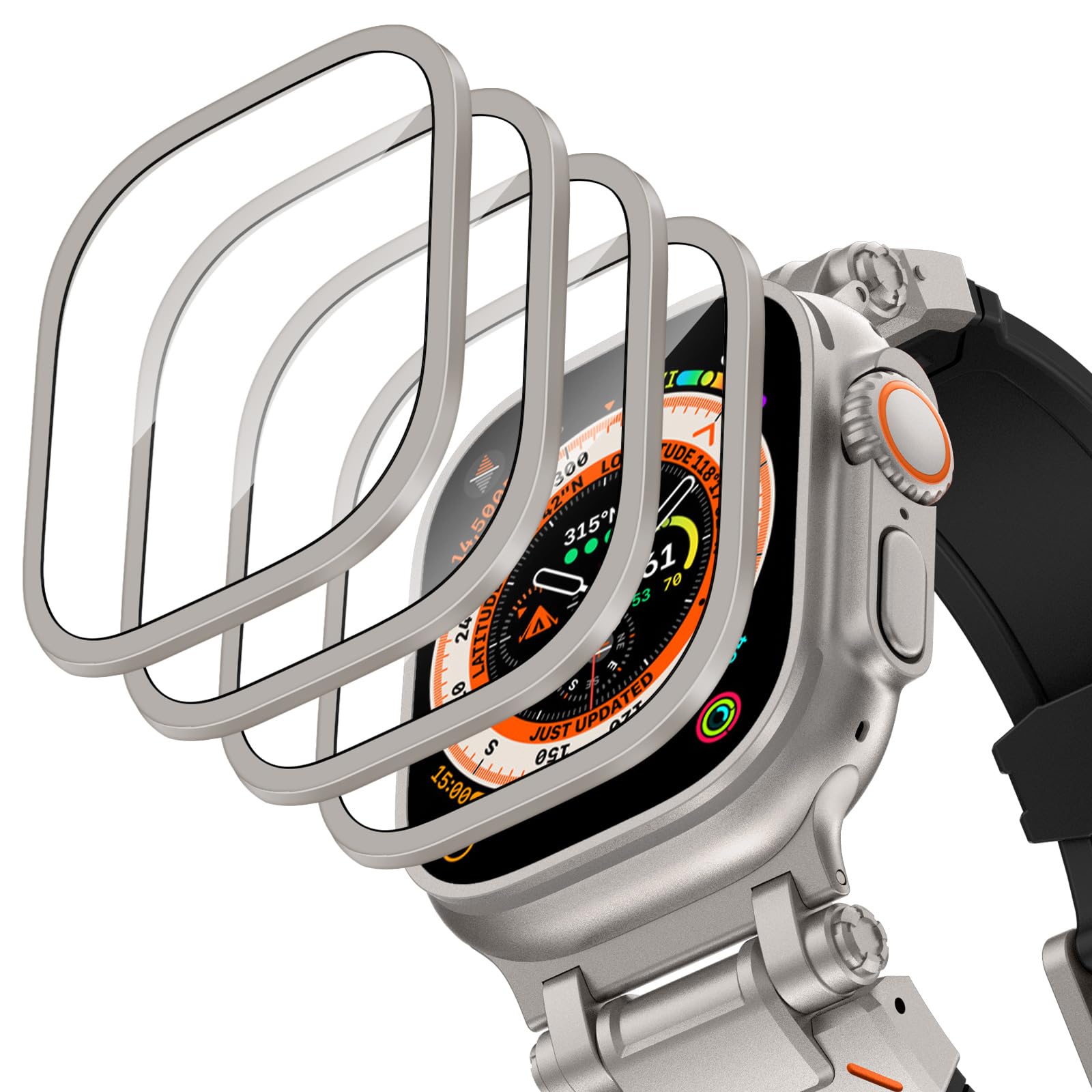 Smartwatch Straps & Accessories - Alüminyum Alaşımlı Kasa + Temperli Cam