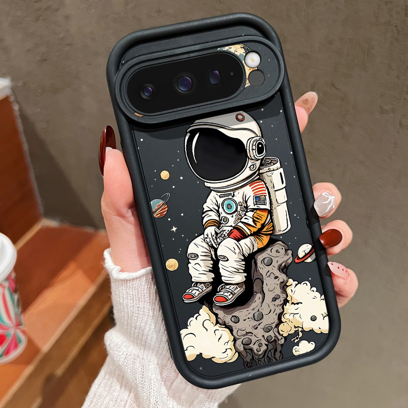 Google Pixel 8A - Karikatür Astronot Baskılı TPU Telefon Kılıfı